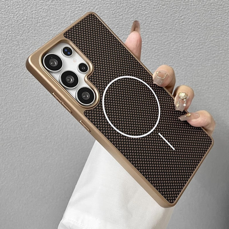 New Carbon Fiber Texture Matte Magnetic Phone Case for Samsung S25/S25+/S25 Ultra