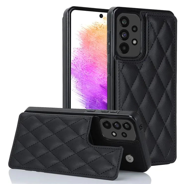 New RFID Blocking PU Leather Card Holder Phone Case for Samsung Galaxy A