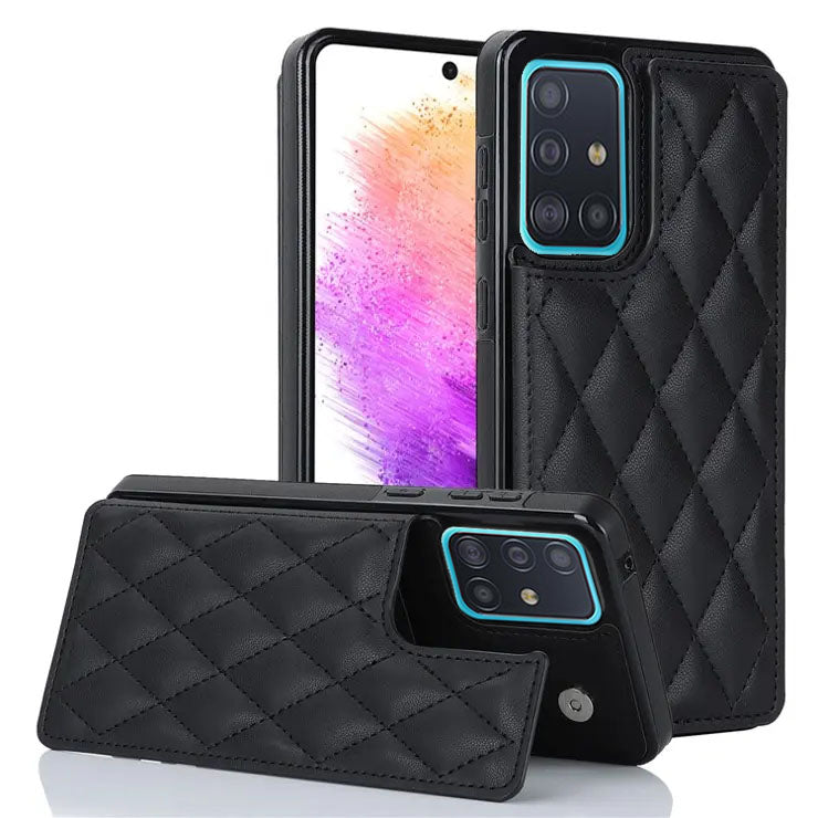 New RFID Blocking PU Leather Card Holder Phone Case for Samsung Galaxy A