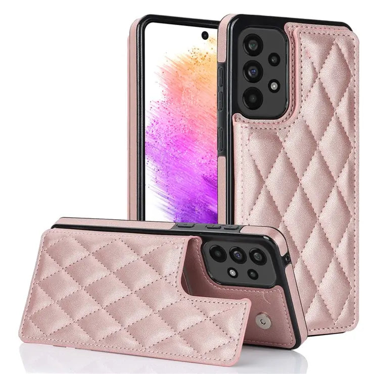 New RFID Blocking PU Leather Card Holder Phone Case for Samsung Galaxy A