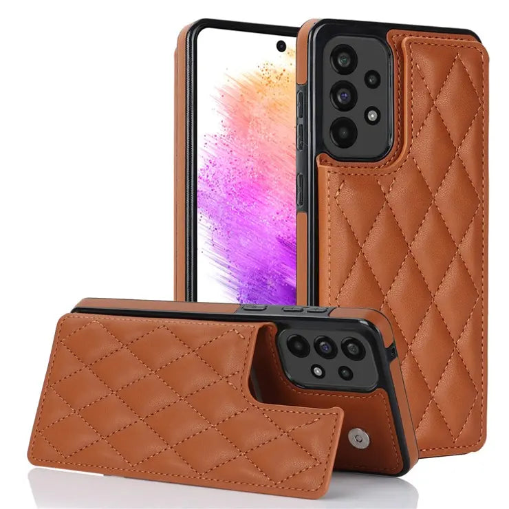 New RFID Blocking PU Leather Card Holder Phone Case for Samsung Galaxy A