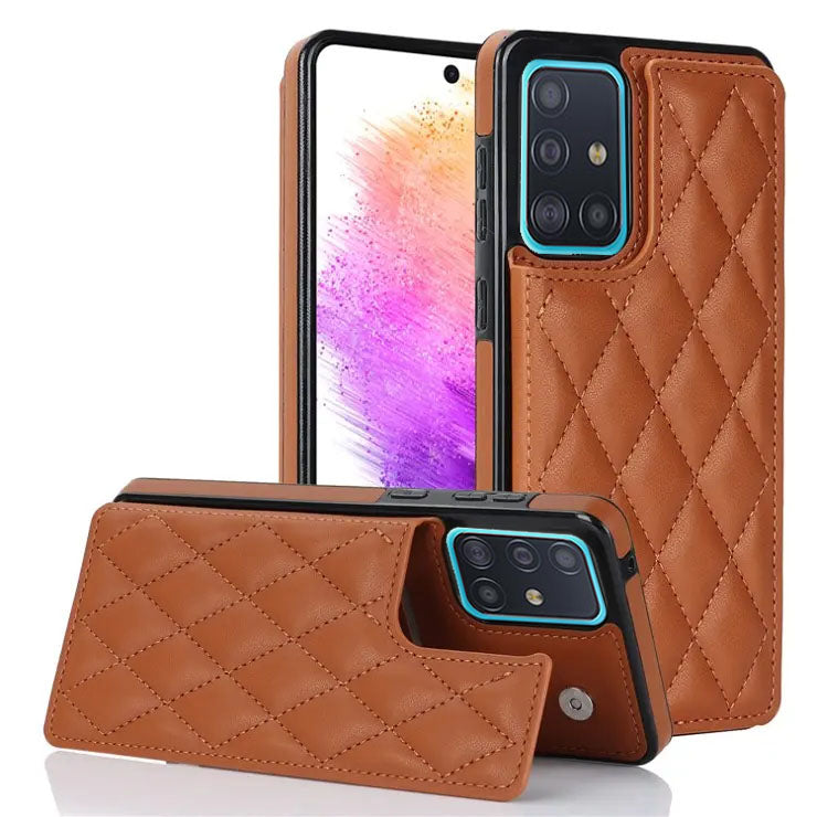 New RFID Blocking PU Leather Card Holder Phone Case for Samsung Galaxy A