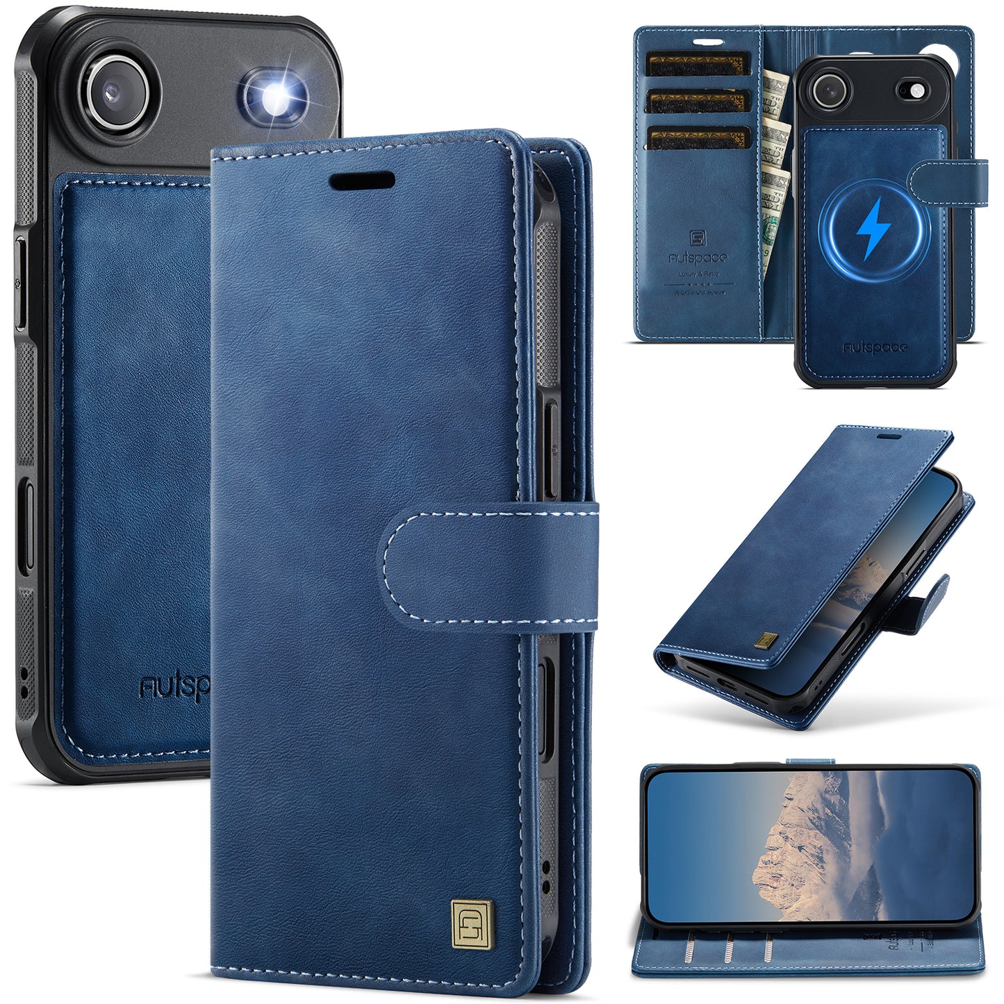 New 2-IN-1 RFID Blocking Wallet Card Holder Leather Phone Case for iPhone Air/17/17 Pro/17 Pro Max
