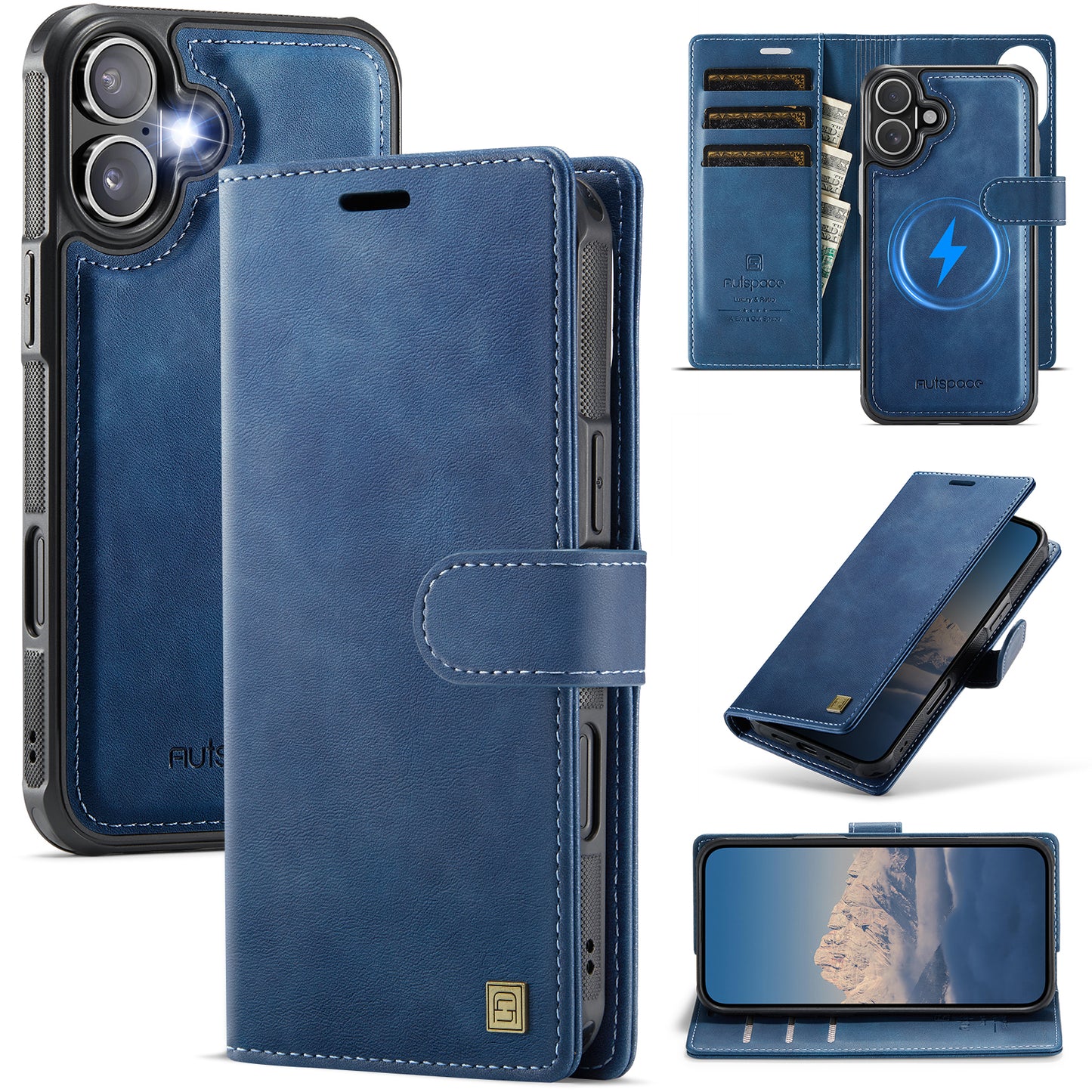 New 2-IN-1 RFID Blocking Wallet Card Holder Leather Phone Case for iPhone Air/17/17 Pro/17 Pro Max