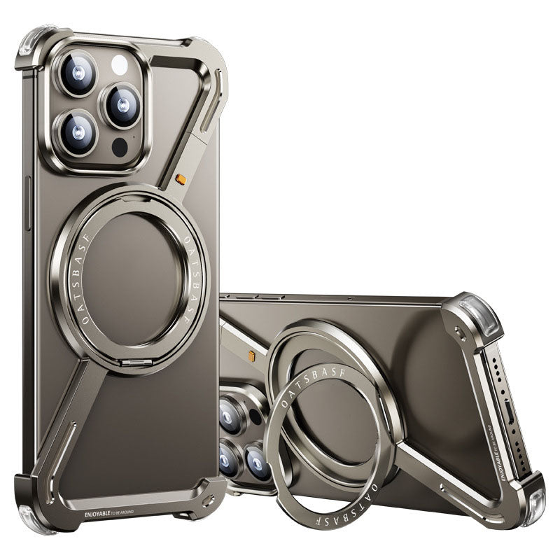 New Frameless 360° Rotation Metal Z Phone Case for iPhone 16 Pro Max