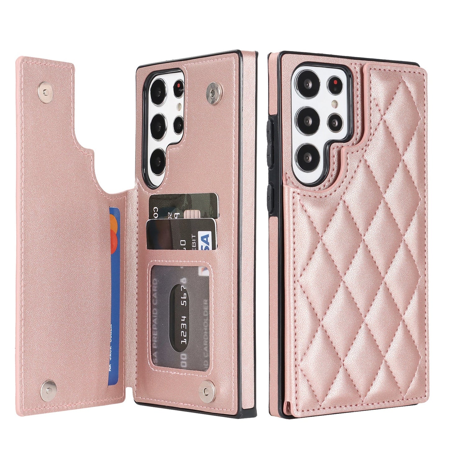 New RFID Blocking PU Leather Card Holder Phone Case for Samsung Galaxy A