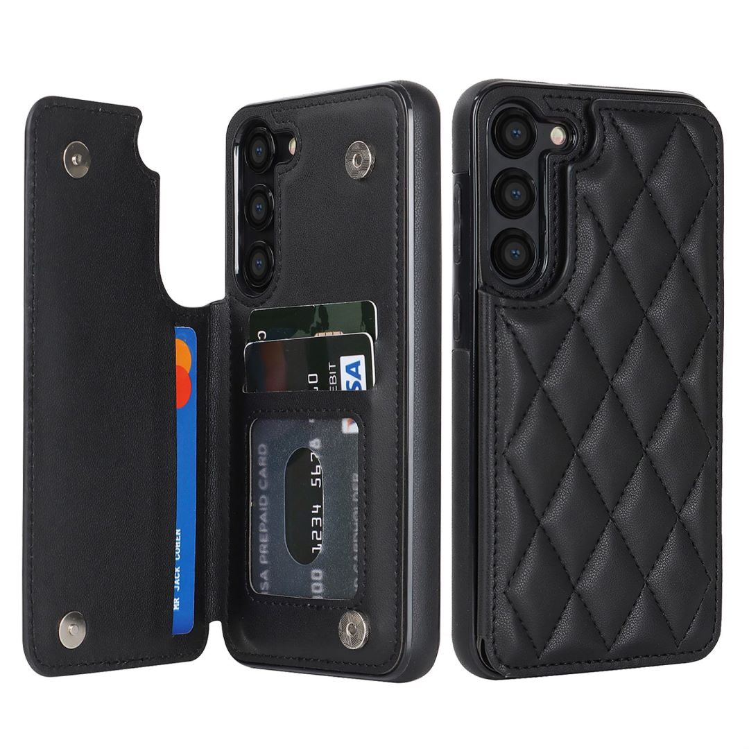 New RFID Blocking PU Leather Card Holder Phone Case for Samsung Galaxy A