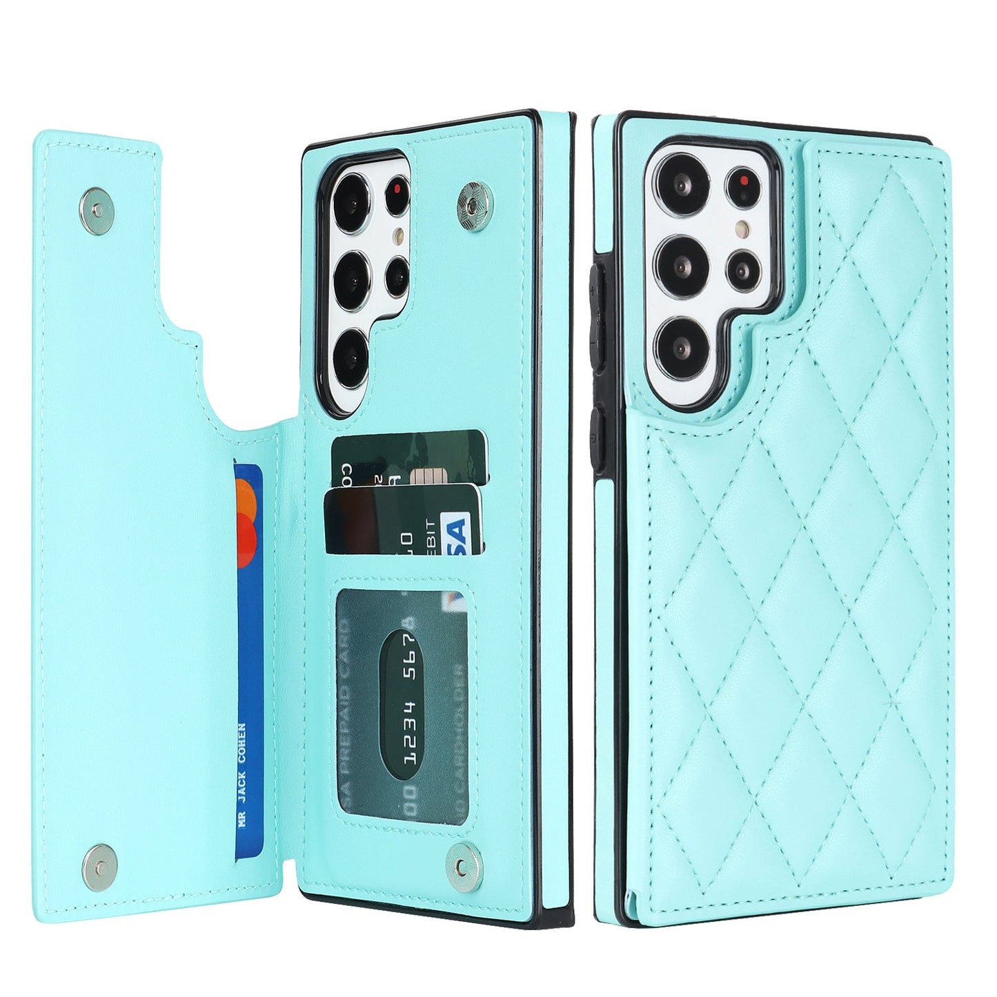 New RFID Blocking PU Leather Card Holder Phone Case for Samsung Galaxy A