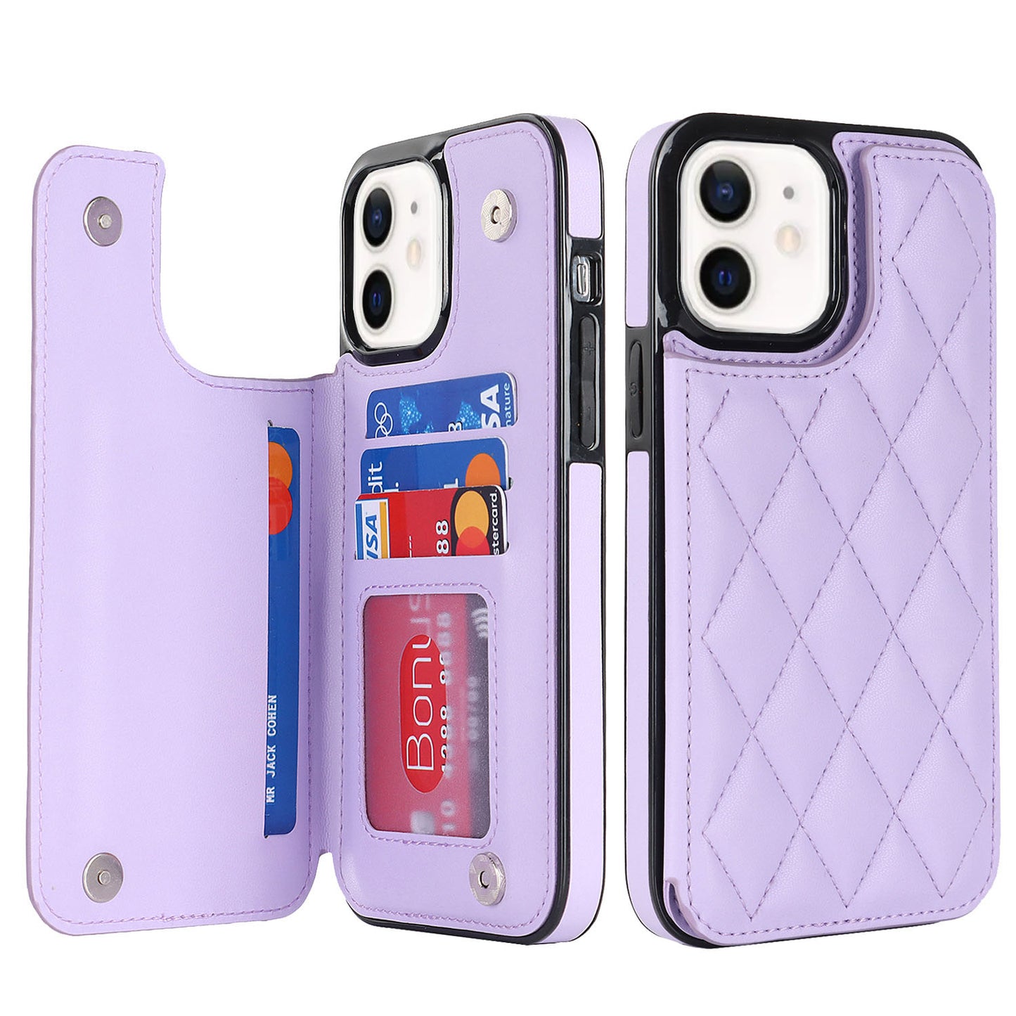 New RFID Blocking PU Leather Card Holder Phone Case for iPhone