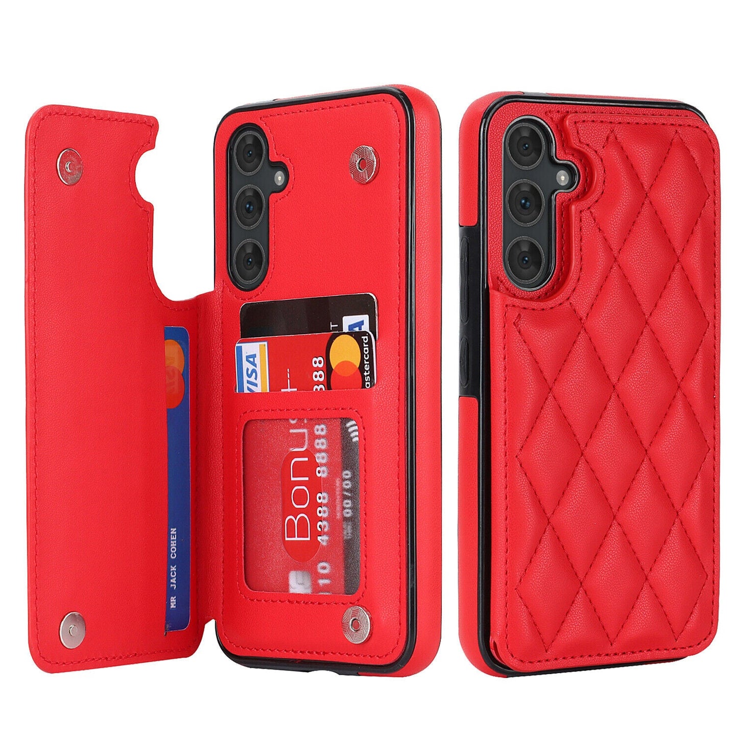 New RFID Blocking PU Leather Card Holder Phone Case for Samsung Galaxy A
