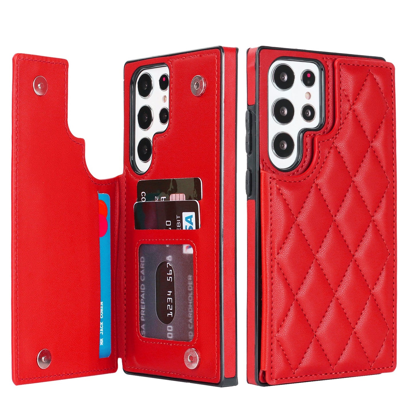 New RFID Blocking PU Leather Card Holder Phone Case for Samsung Galaxy A