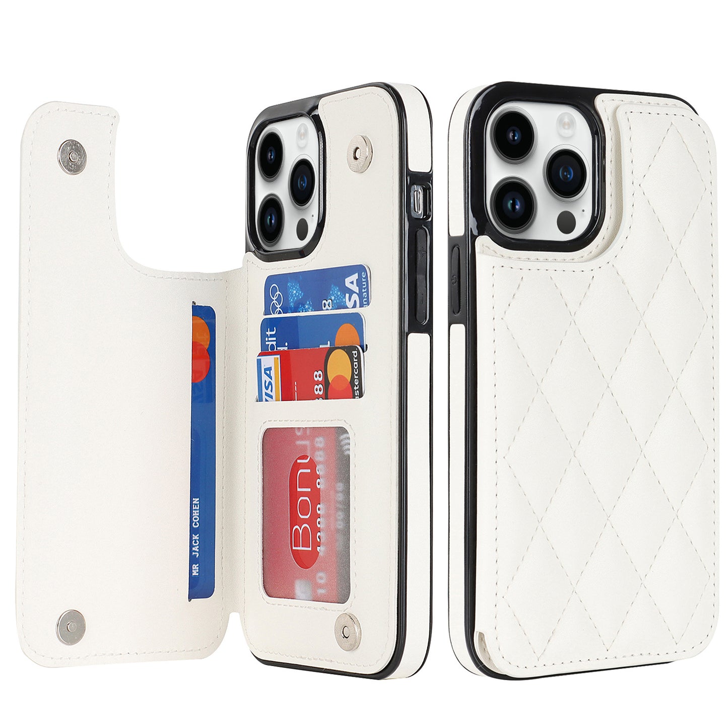 New RFID Blocking PU Leather Card Holder Phone Case for iPhone