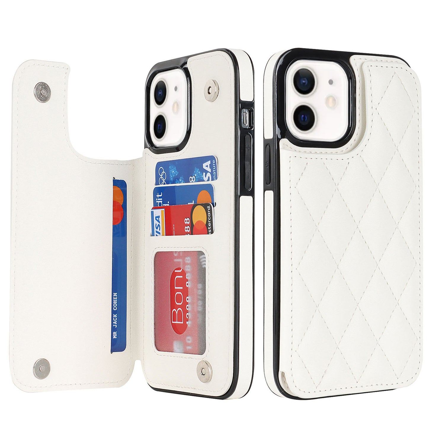 New RFID Blocking PU Leather Card Holder Phone Case for iPhone