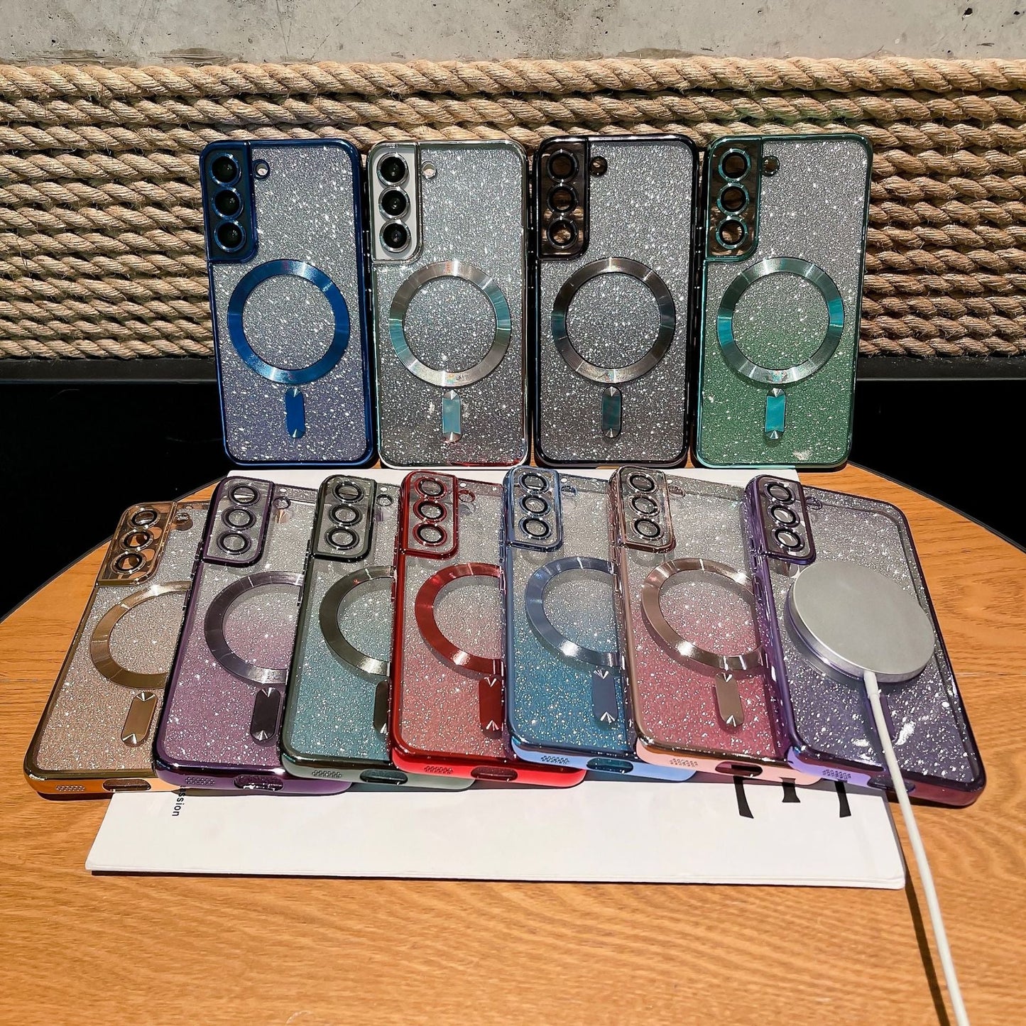 New Electroplated Glitter Lens Protector Case for Samsung Galaxy S22/S23/Plus/Ultra