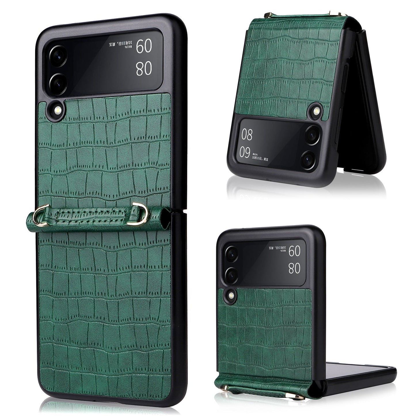 New Pu Leather hand Strap Anti-fall Case for Samsung Galaxy Z Flip 3/Z flip 4