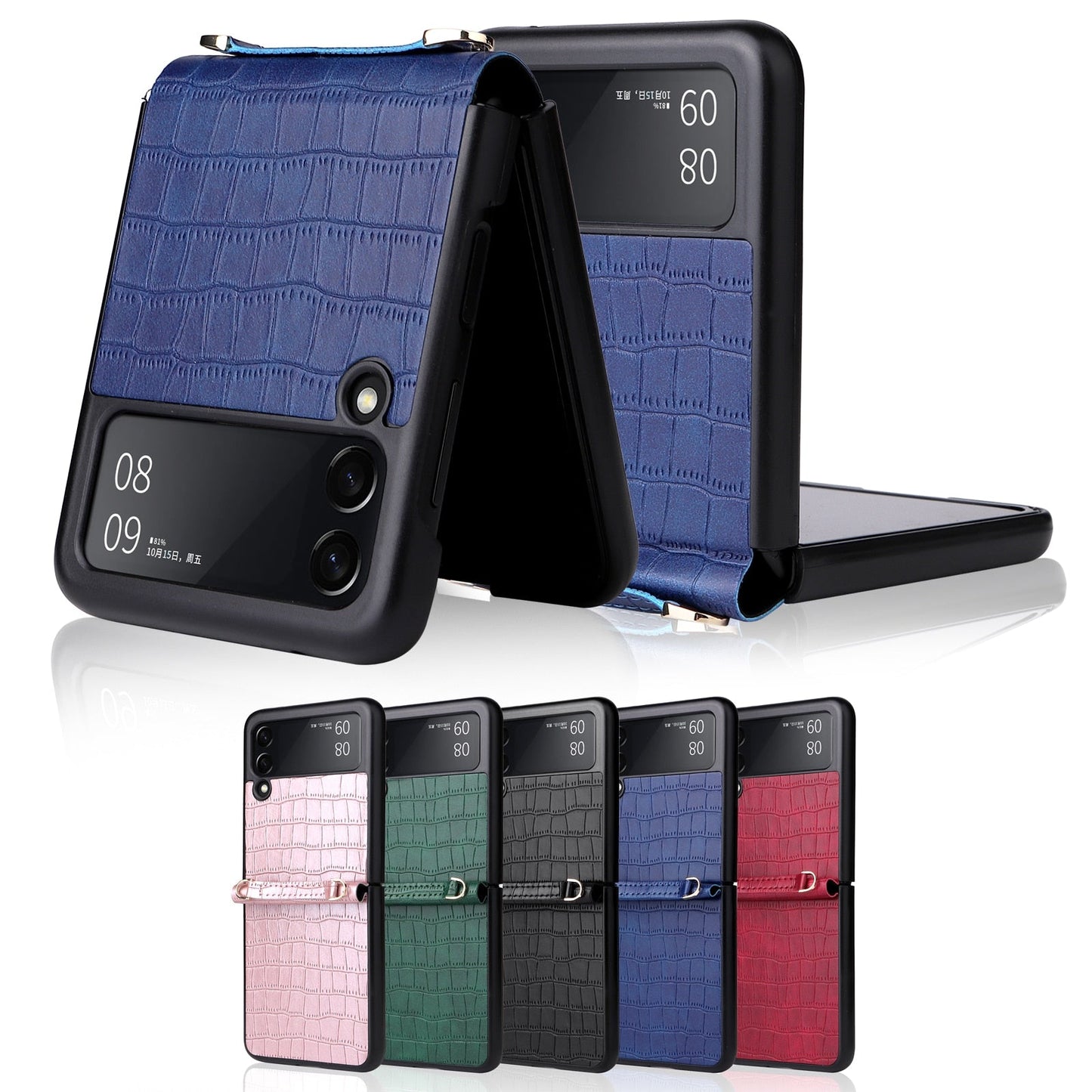 New Pu Leather hand Strap Anti-fall Case for Samsung Galaxy Z Flip 3/Z flip 4