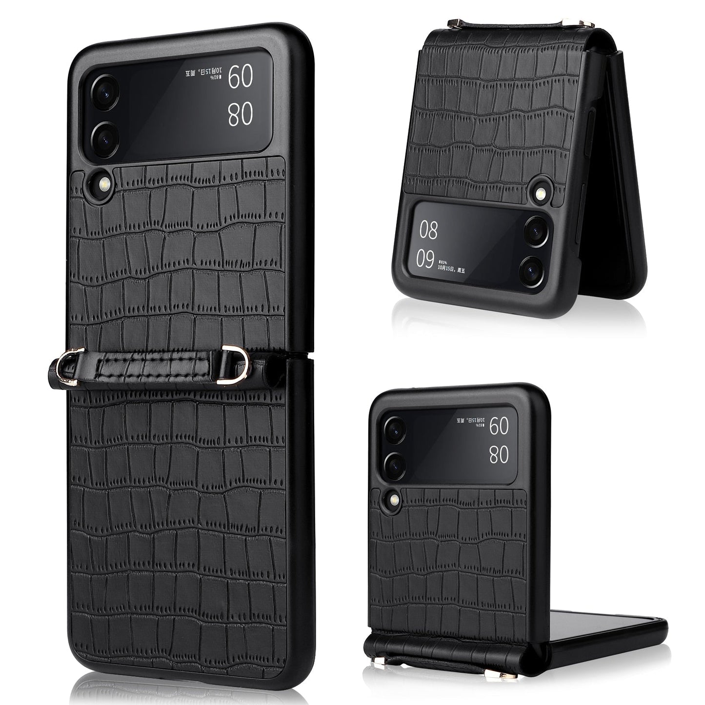 New Pu Leather hand Strap Anti-fall Case for Samsung Galaxy Z Flip 3/Z flip 4