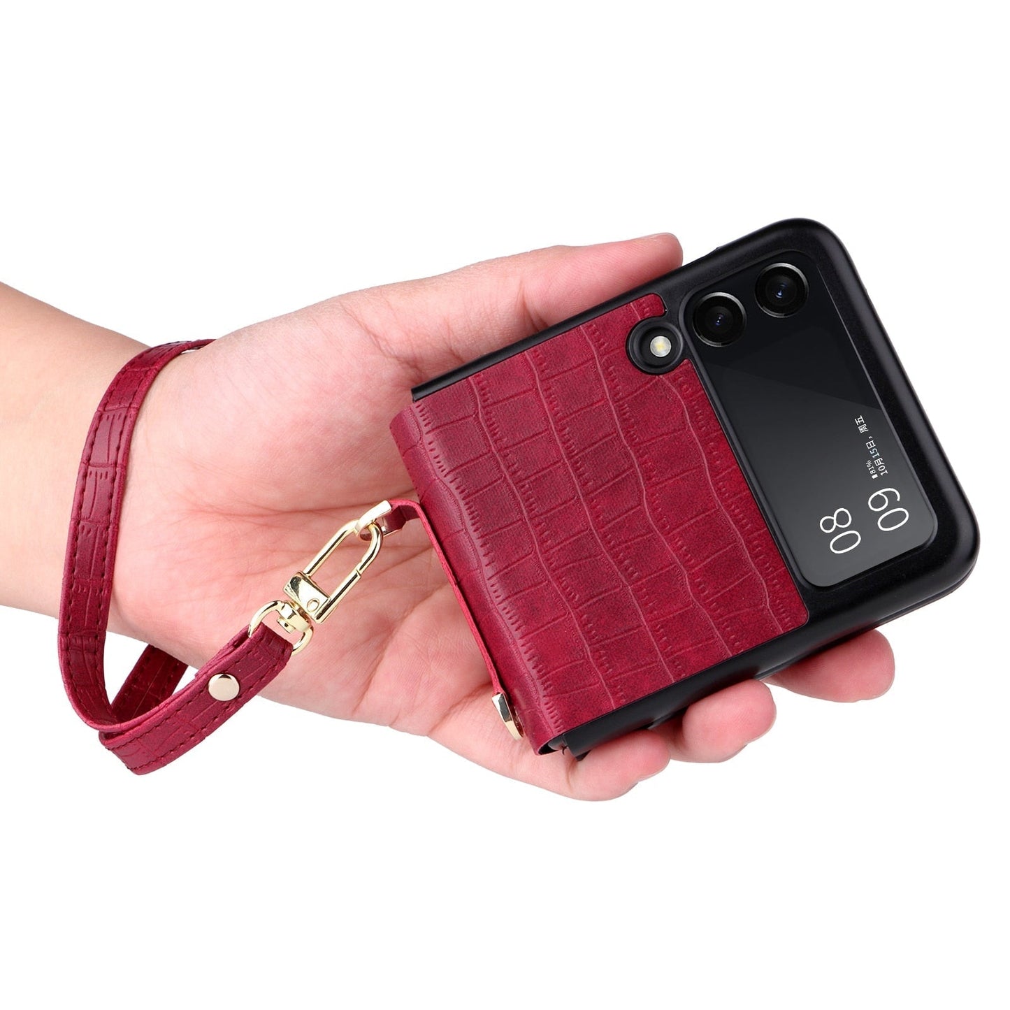 New Pu Leather hand Strap Anti-fall Case for Samsung Galaxy Z Flip 3/Z flip 4