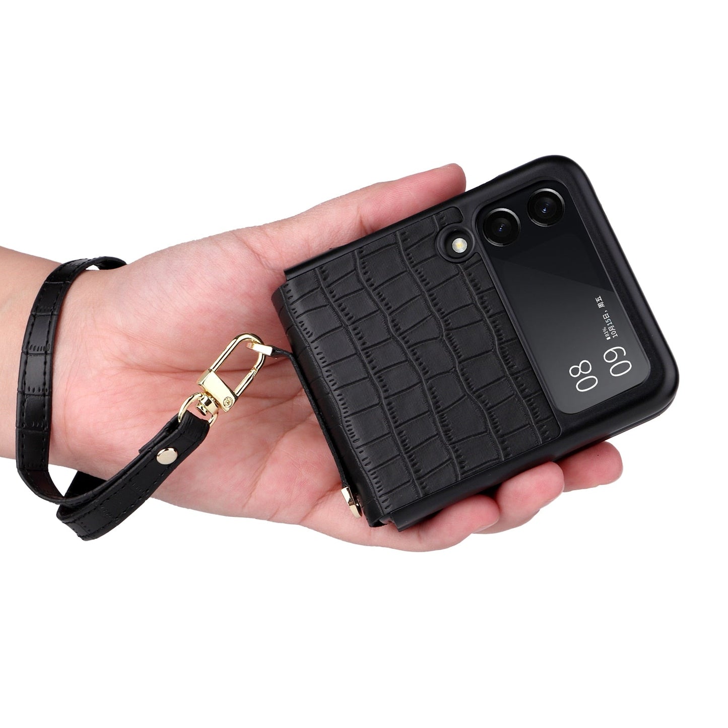 New Pu Leather hand Strap Anti-fall Case for Samsung Galaxy Z Flip 3/Z flip 4