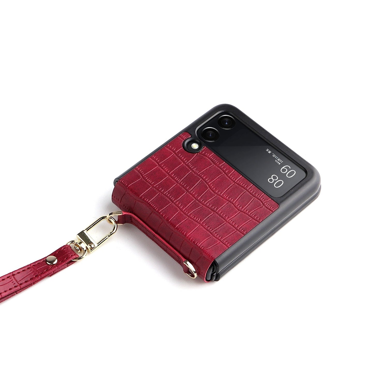 New Pu Leather hand Strap Anti-fall Case for Samsung Galaxy Z Flip 3/Z flip 4