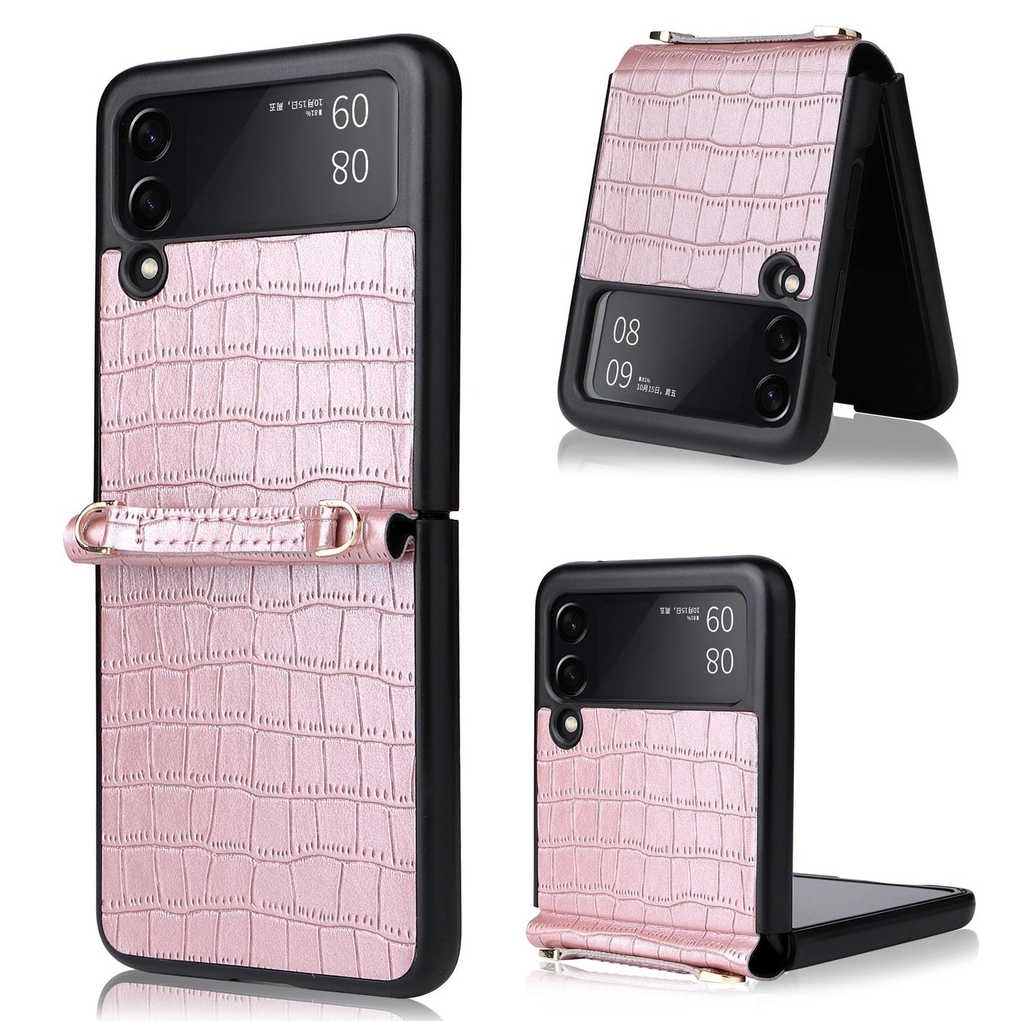 New Pu Leather hand Strap Anti-fall Case for Samsung Galaxy Z Flip 3/Z flip 4