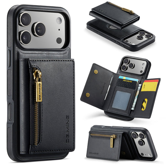 New 2-IN-1 RFID Blocking Zipper Wallet Card Holder Leather Phone Case for iPhone Air/17/17 Pro/17 Pro Max