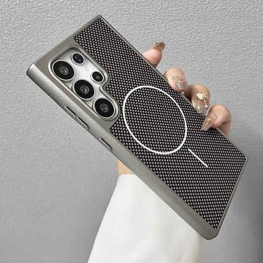 New Carbon Fiber Texture Matte Magnetic Phone Case for Samsung S25/S25+/S25 Ultra