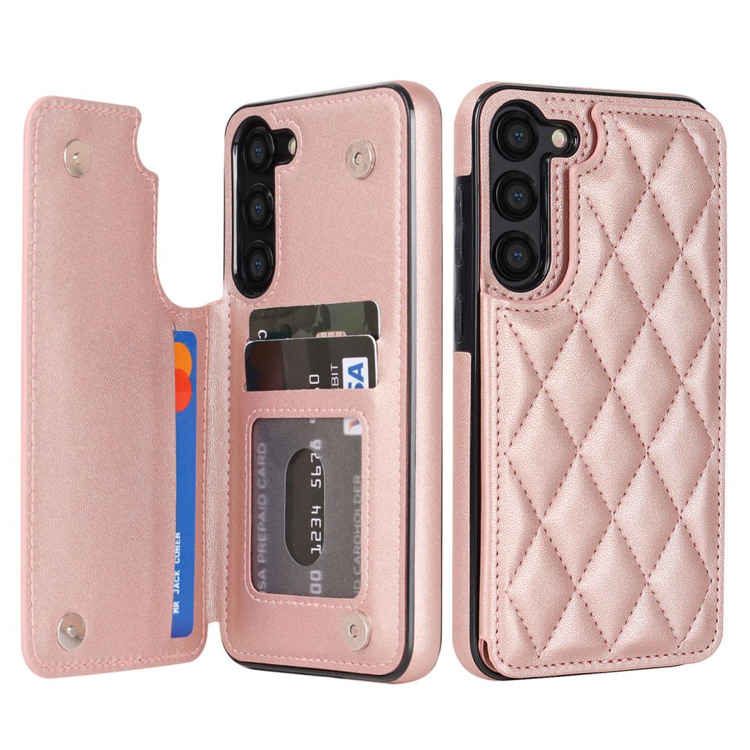 New RFID Blocking PU Leather Card Holder Phone Case for Samsung