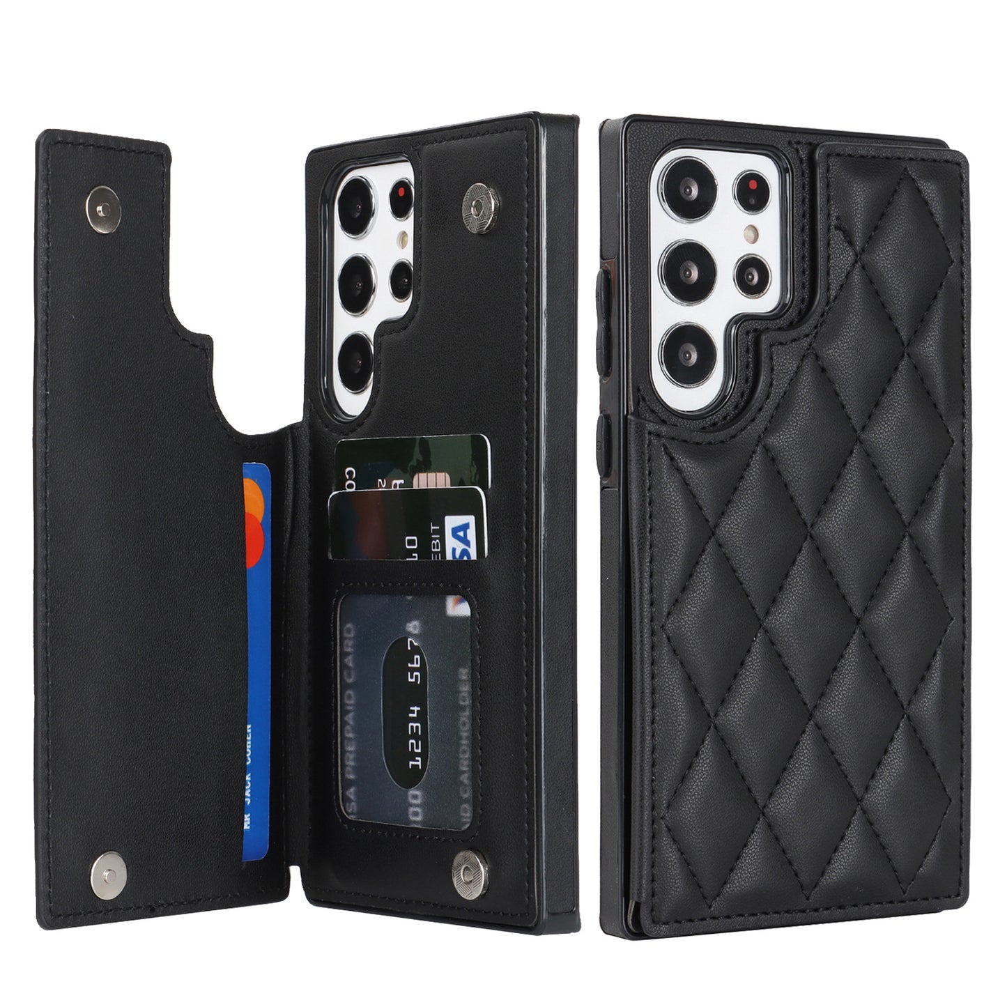 New RFID Blocking PU Leather Card Holder Phone Case for Samsung S24/S24+/S24 Ultra