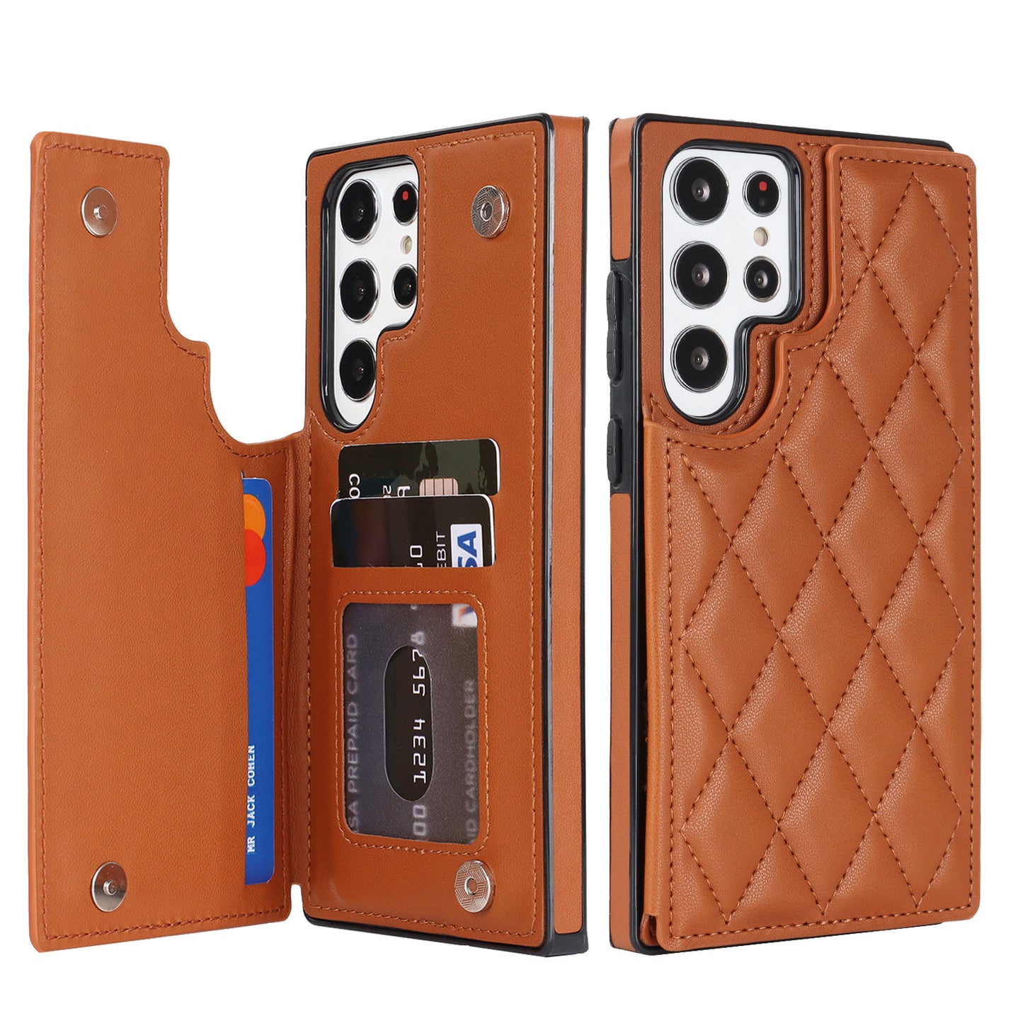 New RFID Blocking PU Leather Card Holder Phone Case for Samsung