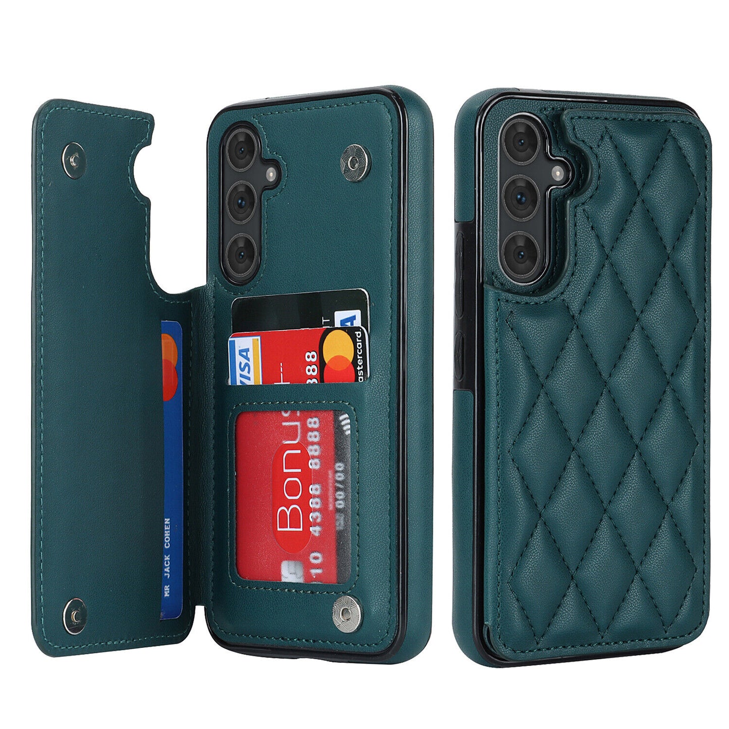 New RFID Blocking PU Leather Card Holder Phone Case for Samsung