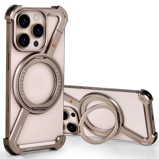 New Frameless 360° Rotation Metal Z Phone Case for iPhone 16 Pro Max