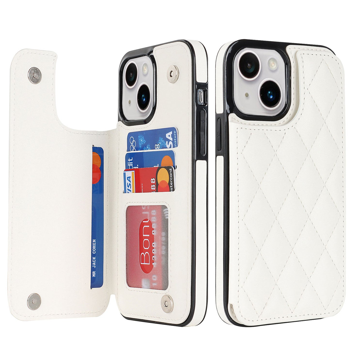 New RFID Blocking PU Leather Card Holder Phone Case for iPhone
