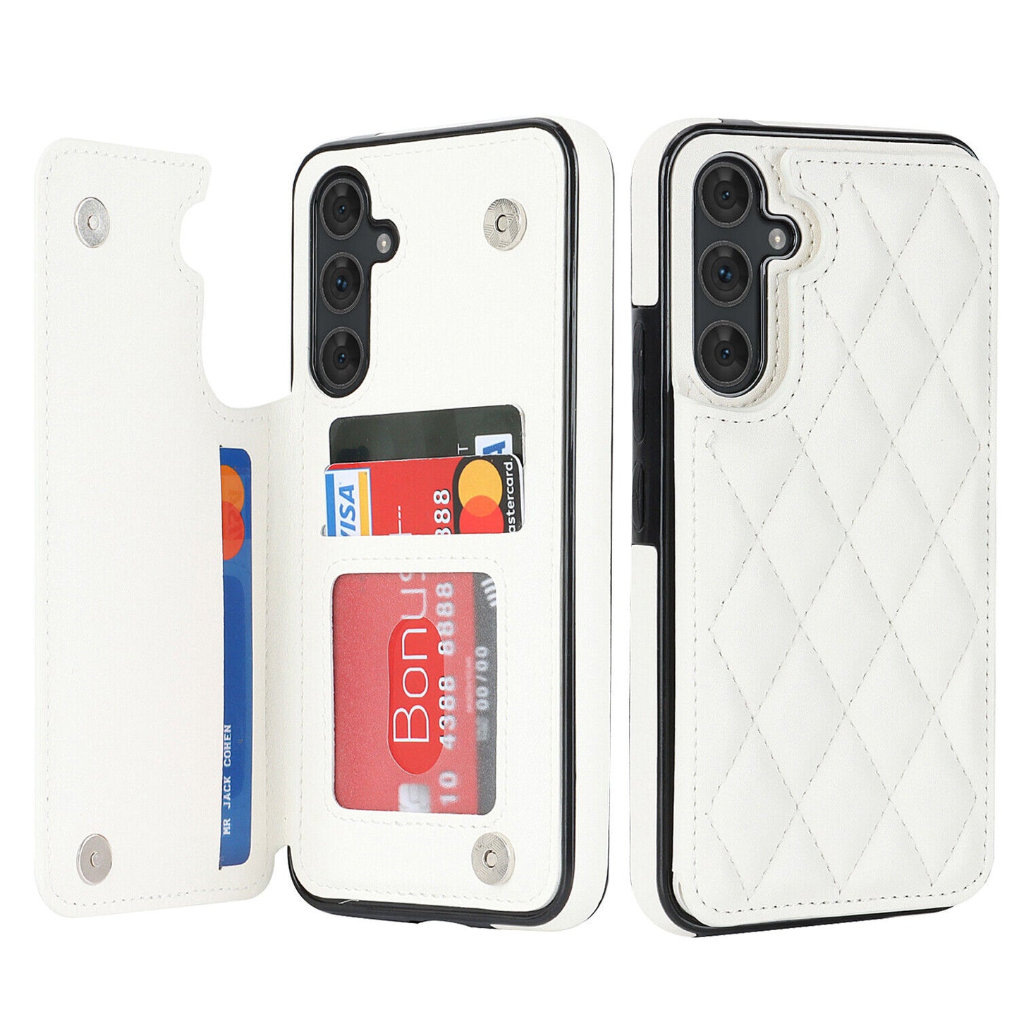 New RFID Blocking PU Leather Card Holder Phone Case for Samsung