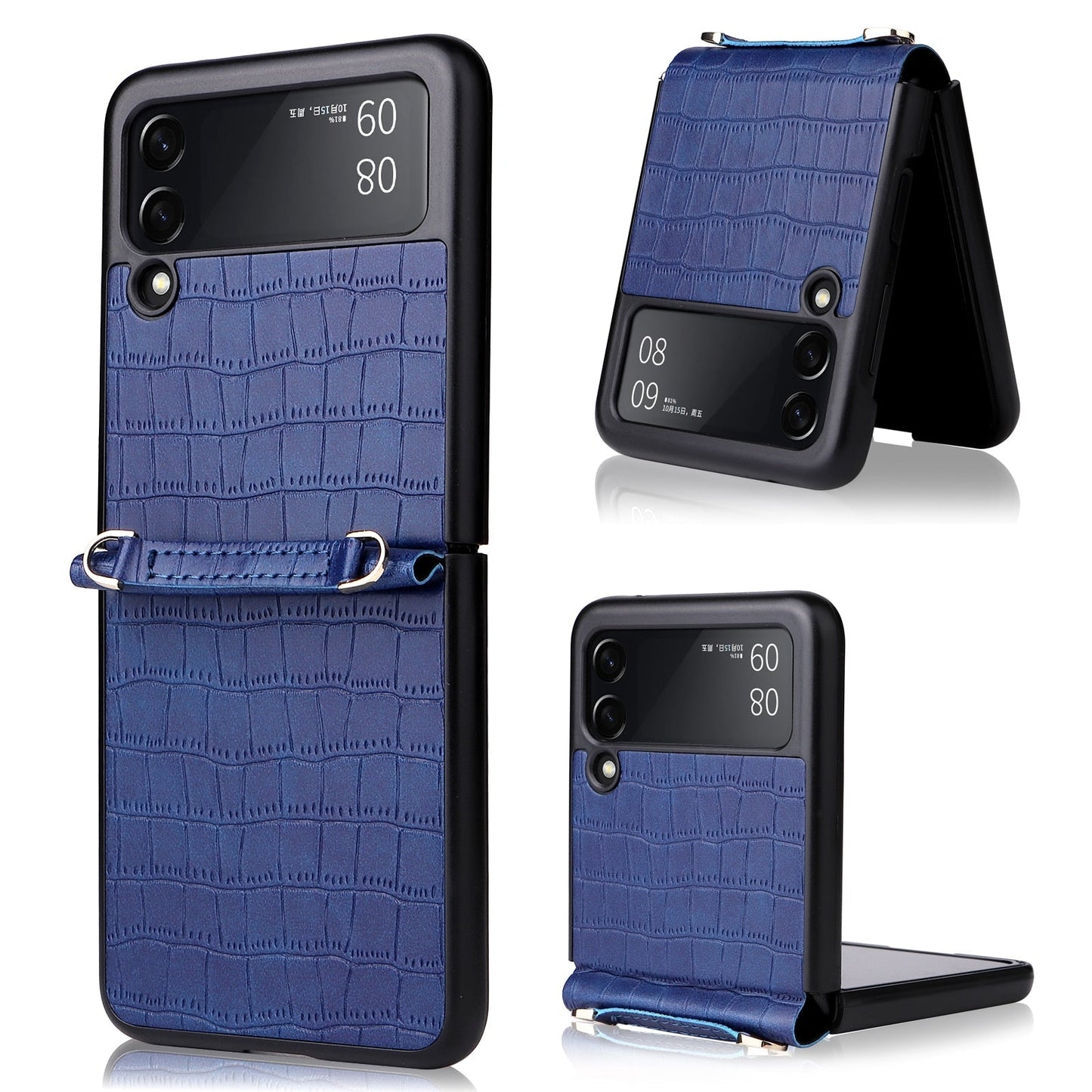 New Pu Leather hand Strap Anti-fall Case for Samsung Galaxy Z Flip 3/Z flip 4