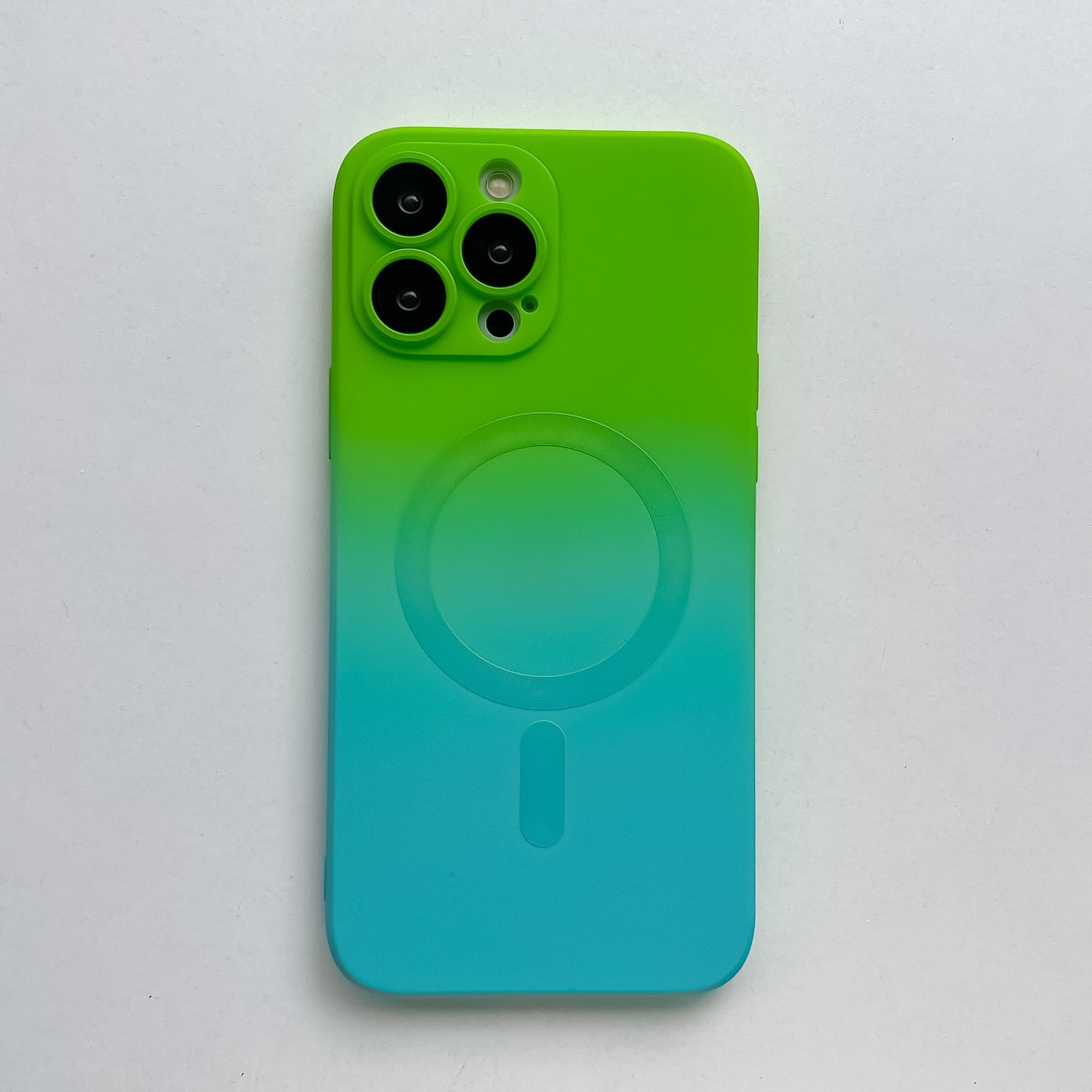 New Liquid Silicone Two-Color Gradient Magnetic with Lens Protector Case for iPhone 14/13/12/Pro/Pro Max