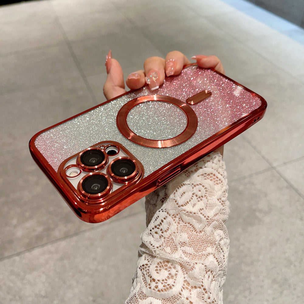 New Electroplated Glitter Lens Protector Case for iPhone 14/13/Pro/Pro Max (for Magsafe)